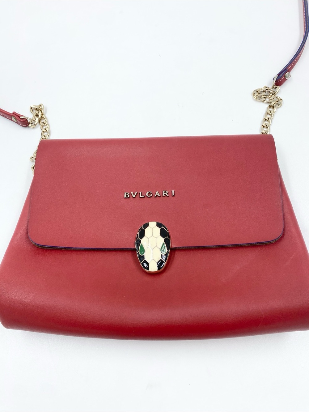 Designer Inspired Style Purse Snake Emblem Crossbody Bag Maroon - Picture 2 of 7